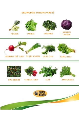 Sebze Tohumu - Ekonomik Sebze Yetiştirme Paketi - 3 1 Adet