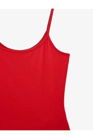 Koton U Yaka Kolsuz Slim Fit Basic Atlet Kırmızı 6sal30058ık