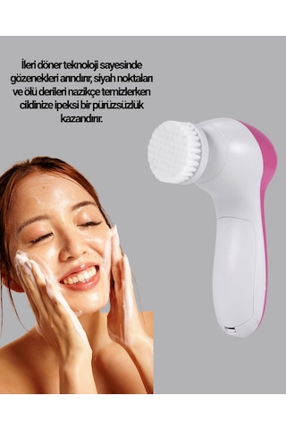 5 İ - 346 - 1 Arada Yüz Temizleme Cihazı Masaj, Fırça, Peeling Ve Krem - Csmo-tex - Uygulama Aparatlı