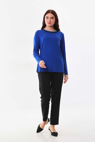 Sistas Kadın Çiçek İşlemeli Yaka Detaylı Bluz 23557 Saks