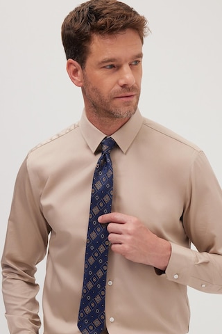 Tudors Slim Fit Bej Non-ıron %100 Pamuk Doğa Dostu Ekoteks Belgeli Ütü Gerektirmez Gömlek-37368 Bej