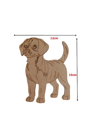 Boyanabilir Ahşap Köpek Figürü 15x12 Cm 10 Adet