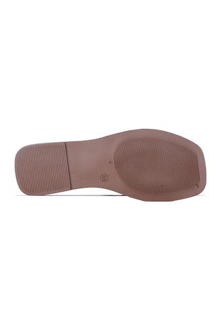 Ayakcenter 04 Cilt Kadın Düz Terlik Siyah - Bej