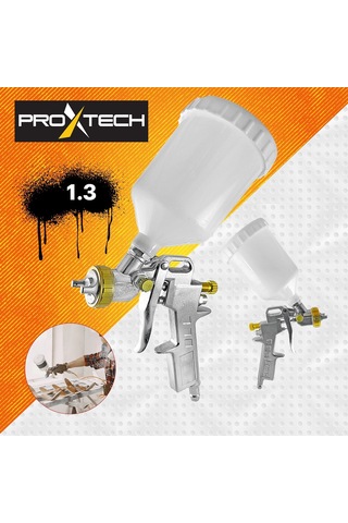 Havalı Üstten Depo 1,3mm Boya Tabancası,Spiral Hava Hortumu 15mt