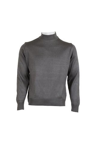 Erkek Gri Kazak Yarım Balıkçı Yünlü Klasik Normal Kesim Rar00800