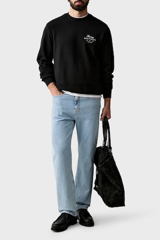 Tommy Hilfiger Logolu Pamuklu Regular Fit Bisiklet Yaka Sweat Erkek Sweat Mw0mw43218 Bds Siyah