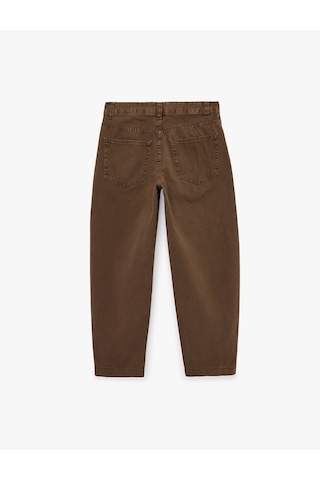 Koton Regular Fit Normal Bel Düz Paça Pamuklu Balon Pantolon - Balloon Jeans Kahverengi 6sal40115mw Kahve