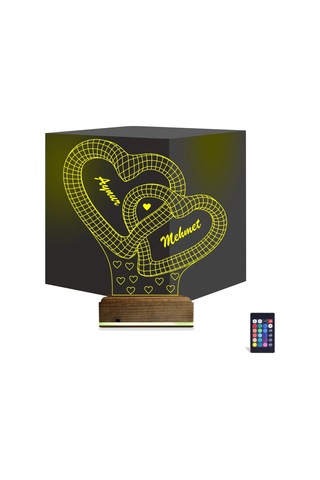 Luvivia Kalp Sevgiliye Hediye Kişiye Özel 3d Lamba - Masa Gece Lambası V14