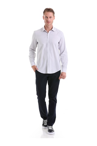 Hatemoğlu Gri Ç. Comfort Fit Çizgili Pamuklu Slim Yaka Uzun Kollu Spor Göml Gri