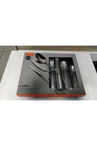 Hi Sar Optima Lara 24 Parça 6 Kişilik Çatal Kaşık Bıçak Takımı Açık Gri