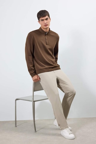 Defacto Regular Fit Dik Yaka Yarım Fermuarlı Sweatshirt F2821ax25aubn595 Kahve