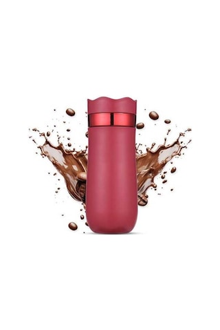 Pazly Taşınabilir French Press Seyahat Kupa 320ml/11oz Paslanmaz Çelik H47729r Kızıl Renk Kızıl