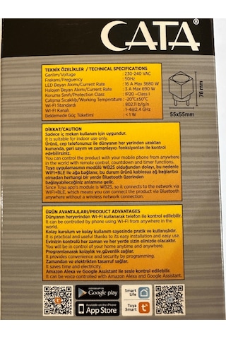 Cata Ct-4010 Wifi Üzerinden Kontrol Edilebilen Akıllı Priz 2 Adet