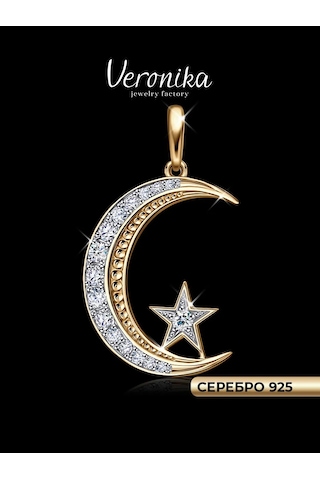 Veronika Altın Kaplama 925 Gümüş Hilal Kolye 142643530