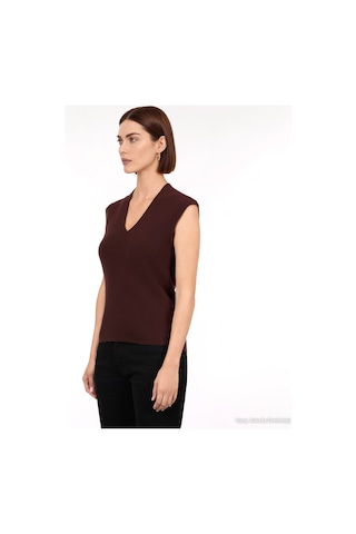 Yargıcı Regular V Yaka Yelek 26kkyl6009v 003 Kahverengi