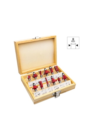 Rox Wood 0310 Ahşap Freze Seti 12 Parça Sap: 8mm