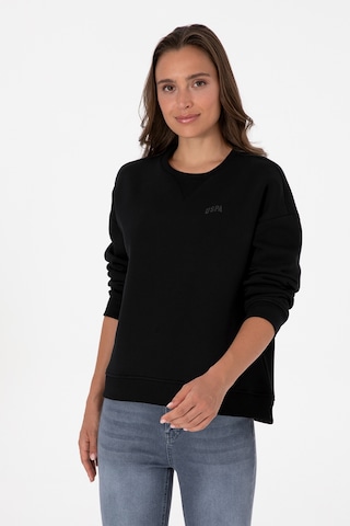 U.S. Polo Assn. Kadın Siyah Şardonlu Bisiklet Yaka Basic Sweatshırt 50313586-VR046