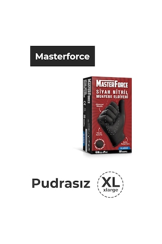 Masterforce Siyah Nitril Eldiven Xlarge (Xl) Beden 50'Li Paket