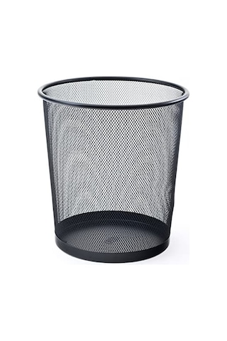Ofis Tipi Metal Siyah Çöp Kovası Perforeli