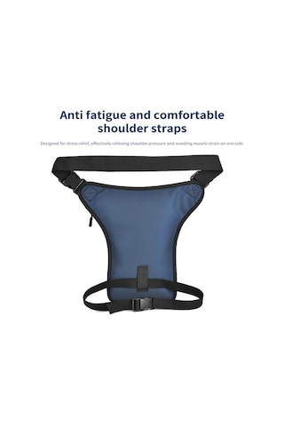 Pazly Erkek Ve Kadınlar İçin Su Geçirmez Motosiklet Bacak Çantası - Geniş Kapasite, Outdoor Seyahat İçin Mavi Pu Deri