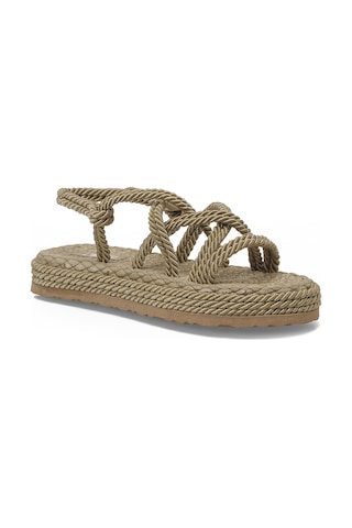 Butigo Hailey 6fx Naturel Kadın Düz Sandalet 000000000102688725 Bej