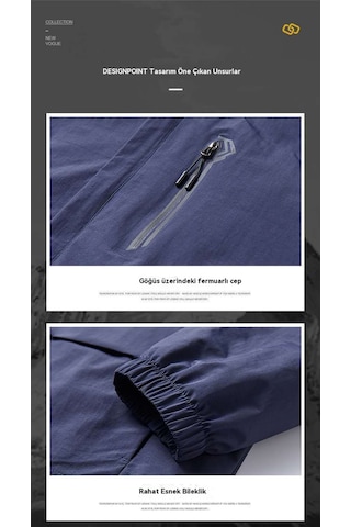 İlkbahar Ve Sonbahar Erkek Ceketleri, Erkek Düz Renk Dış Mekan Kapüşonlu Ceketler Beyaz