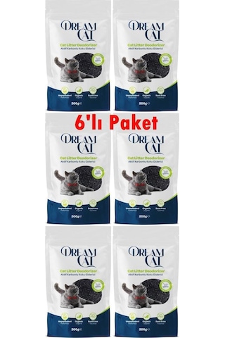 Dream Cat Kedi Kumu Koku Giderici Aktif Karbonlu 6x200 Gr Dream Cat Kedi Kumu Koku Giderici Aktif Karbonlu 6x200 Gr