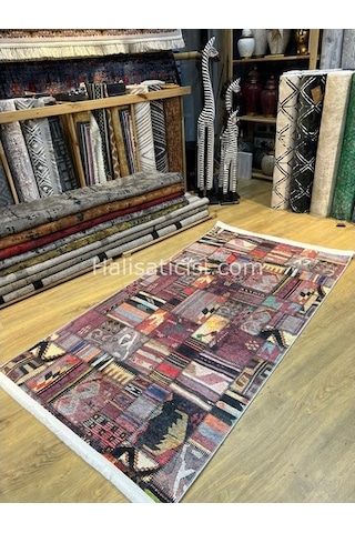 Salerno Çamaşır Makinesinde Yıkanabilir Kilim Halı Hs1038 Çok Renkli