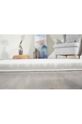 Jassrug Kürk Halı 80x120 Beyaz Beyaz Beyaz
