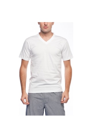 Nbb 707 Erkek Atlet Kısa Kollu V Yaka Beyaz