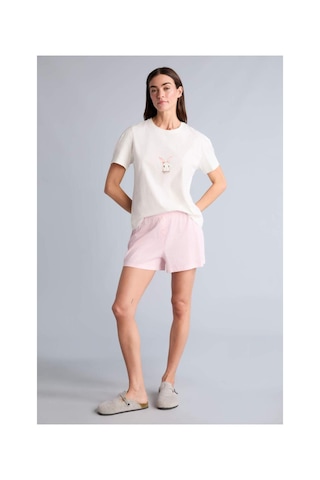 Defacto Regular Fıt Elastik Bel Kısa Kollu 2li Açık Pembe Pijama Takım G9857ax26smpn648 Pembe-pn648