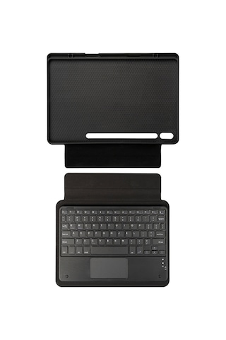 Fuchsia Galaxy Tab S10 Fe Plus İle Uyumlu Savvy Keyboard Bluetooh Bağlantılı Standlı Klavyeli Tablet Kılıfı Klavyeli Kılıf