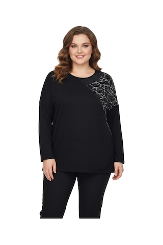 Wearon Kadın Siyah Sıfır Yaka Taşlı Bluz Bgl-st05156 Siyah