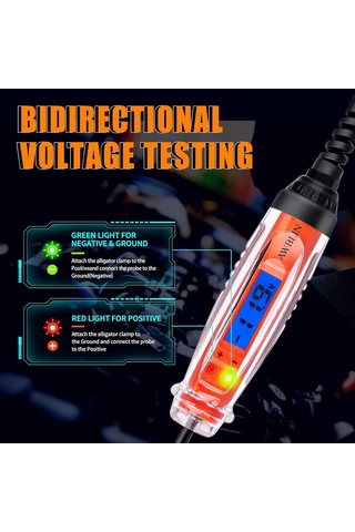 Otomotiv Test Işığı 3 60 V Dc Dijital Işık Test Cihazı Voltmetreli Ağır Hizmet Oto Devre Test Cihazı Lcd Arka Işık Ekranlı Ve Led Göstergeli
