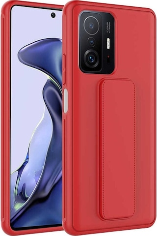 Xiaomi Mi 11t Pro 5g Kılıf Zore Qstand Kapak Kırmızı