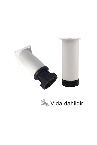 8 Adet Metal Ayarlanabilir 10 Cm Beyaz Destek Ayağı Mobilya Kanepe Baza Koltuk Dolap Sehpa Tv Ünitesi Ayağı