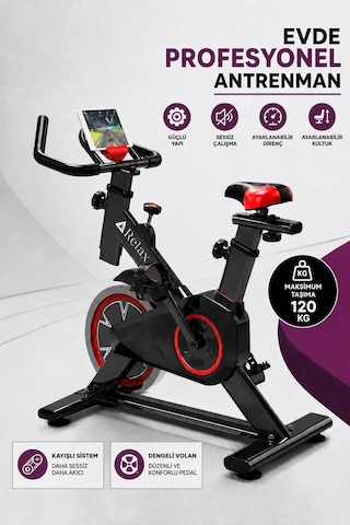 Slim Kondisyon Bisikleti Spinning Bike Egzersiz Aleti Siyah