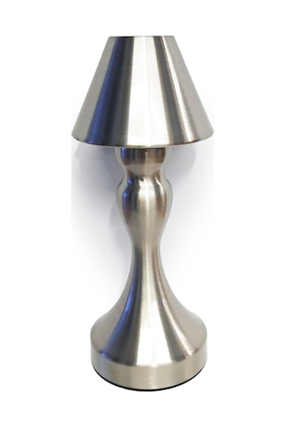 Upway Sarjlı Ayarlanabilir Işıklı 3 Modlu Retro Silver Metal Dokunmatik Fonksiyonel Masa Lambası Gümüş