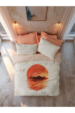 Cotton Box Maritime Tek Kişilik Nevresim Takımı Sunset Somon Somon