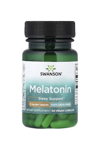 Takviye Swanson Vitamins, Melatonin, 3 Mg, 60 Vegan Capsules