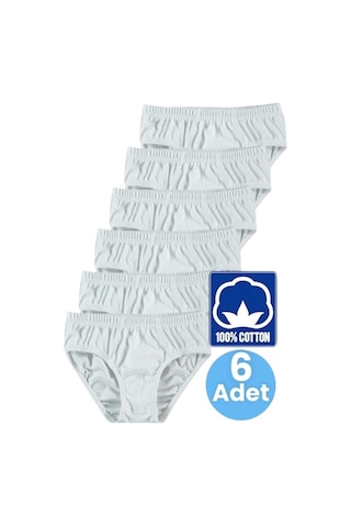 Uniquetrenders Erkek Çocuk % 100 Pamuklu 6'lı Beyaz Slip Külot Beyaz