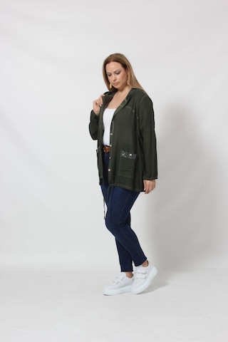 Moda Berray B027h Cebi Pullu Kapüşonlu Gömlek Haki 001