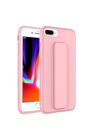 Apple Uyumlu iPhone 8 Plus Kılıf Zore Qstand Kapak Pembe