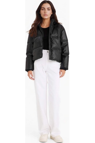 Defacto Regular Fit Kapüşonlu Polar Astarlı Suni Deri Mont F2142ax25wnbk27 Siyah-bk27