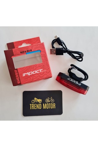 Polis Çakar Flaşör Mavi Kırmızı Işık Bisiklet - USB ŞARJLI