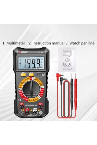 Pazly Yüksek Taşınabilir Sz305 Standlı Siyah Multimetre Metre Evrensel Ekran Doğruluklu Dijital Aydınlatmalı Arkadan Aneng - Zm