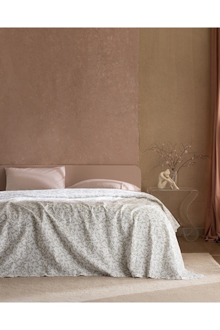 Madame Coco Grain Tek Kişilik %100 Pamuk Karde Baskılı Pike Takımı - Yeşil 8684427230329 Çok Renkli