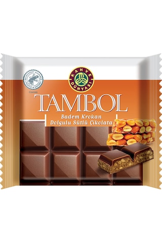 Kahve Dünyası Tambol Badem Krokan Dolgulu Sütlü Çikolata 100 Gr X 3 Adet