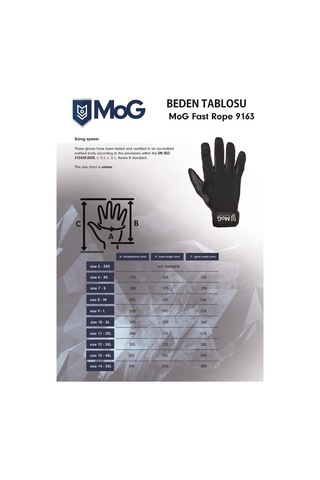 Mog Fast Rope Eldiven Çok Renkli
