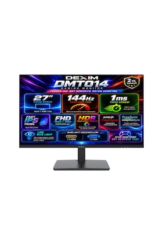 Dexim Dmt014 27" 1ms 144hz Hdmı+vga Hdr Low Blue Light Freesync Fast Ips Fhd 1920x1080 Gaming Monitör